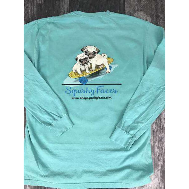 Skater Pug Long Sleeve Shirt