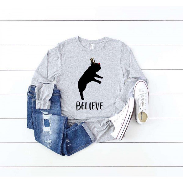 Believe - Frenchie Christmas Shirt