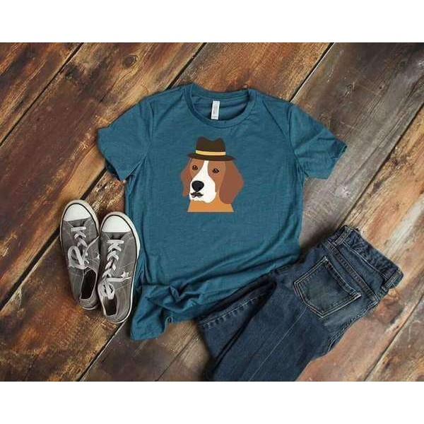 Hipster Basset Hound Dog Lover Tee Shirt