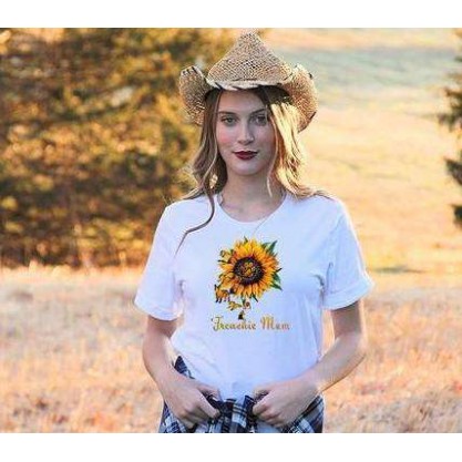 Frenchie Mom Sunflower Tee Shirt