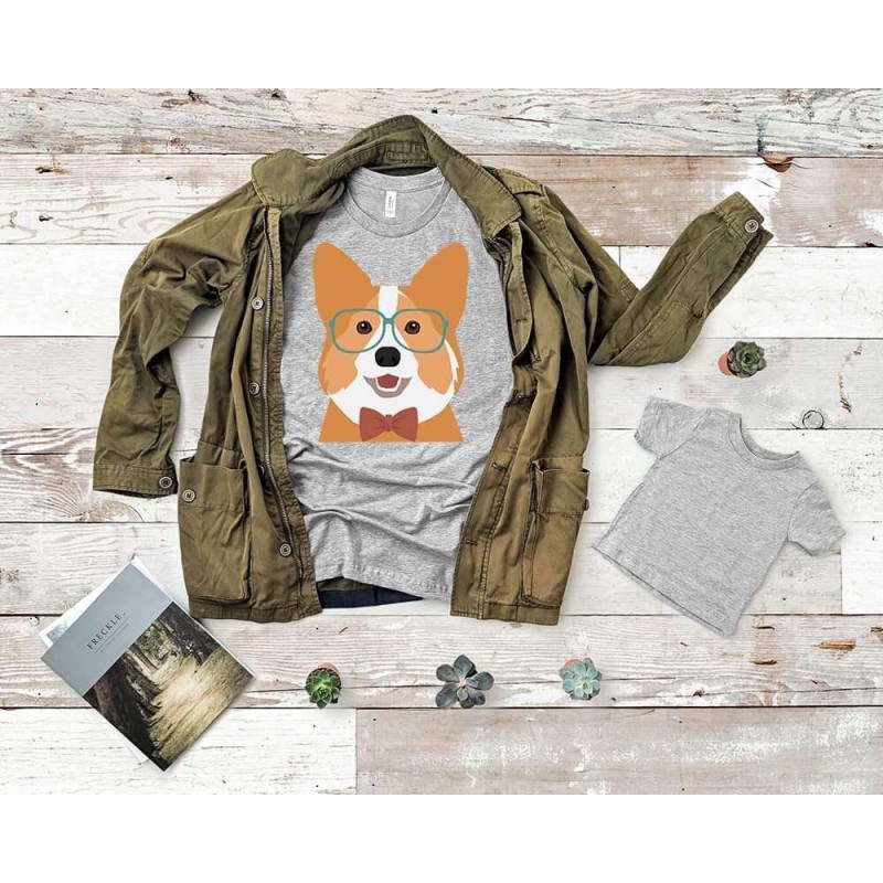 Hipster Corgi Tee Shirt