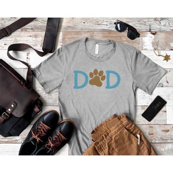 Dog Dad Shirt With Paw Print