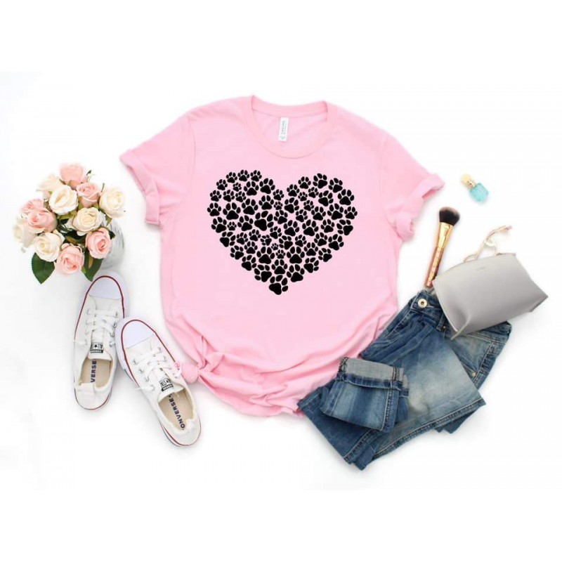 Dog Paw Heart T-Shirt