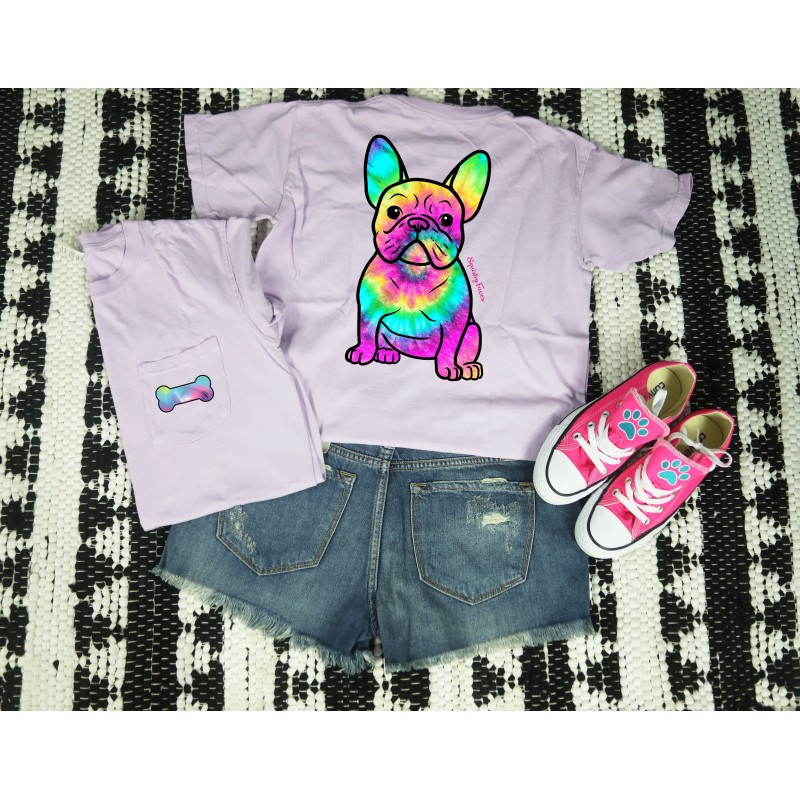 Summer Summer Time TieDye Frenchie French Bulldog Tee