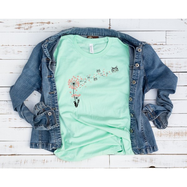 Make A Wish For Cats Dandelion Tee