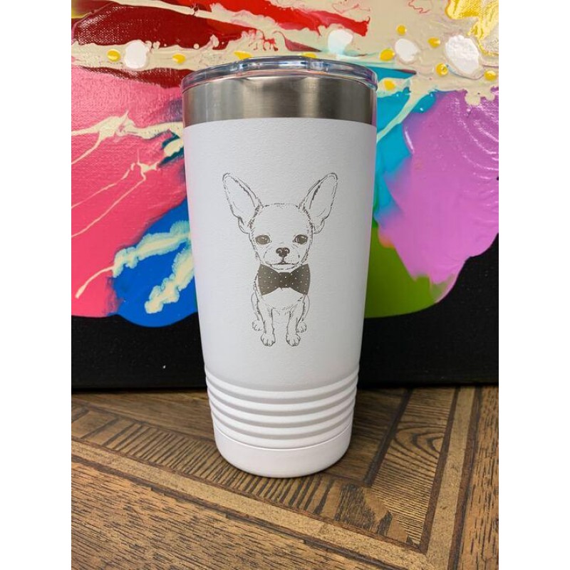 Take This Adorable Chihuahua With A Bow Tie Tumbler Home!