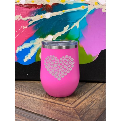 Paw Print Heart Tumbler