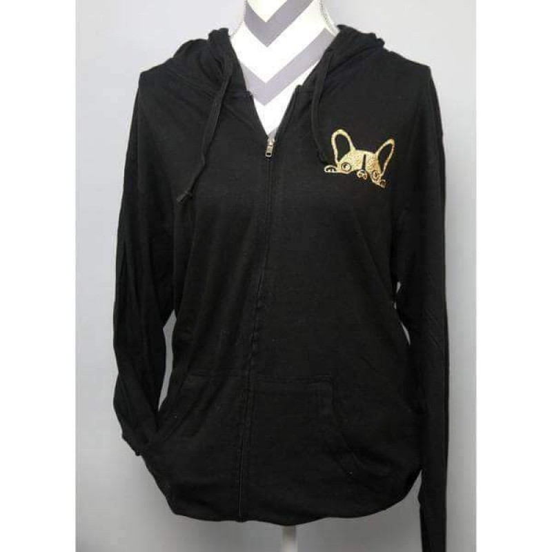 Lightweight All Dog Breed Black Zip Jacket