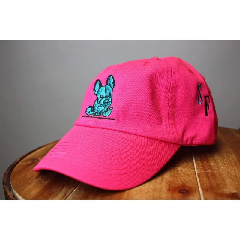 French Bulldog Lover Neon Pink Baseball Cap