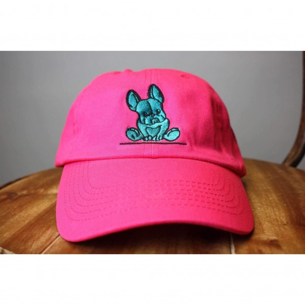 French Bulldog Lover Neon Pink Baseball Cap