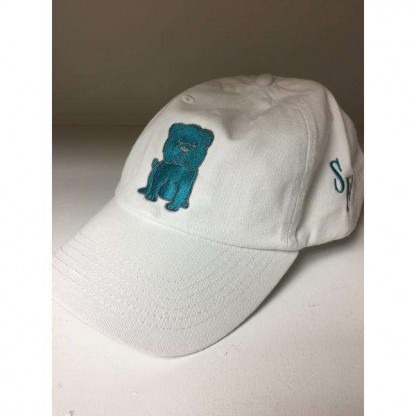 Teal English Bulldog On A Hat